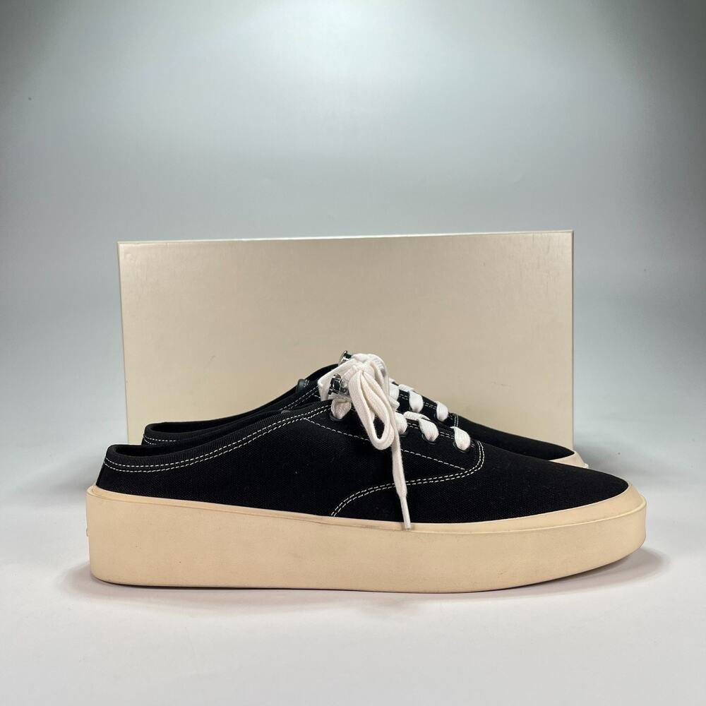 Fear of God 101 Backless Black Canvas Luxury Slip On Sneakers Mens Sz 10.5 EU 43